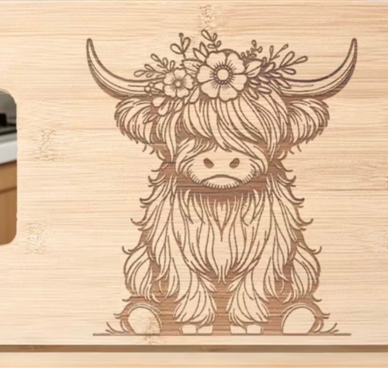 Cow bamboo chopping board