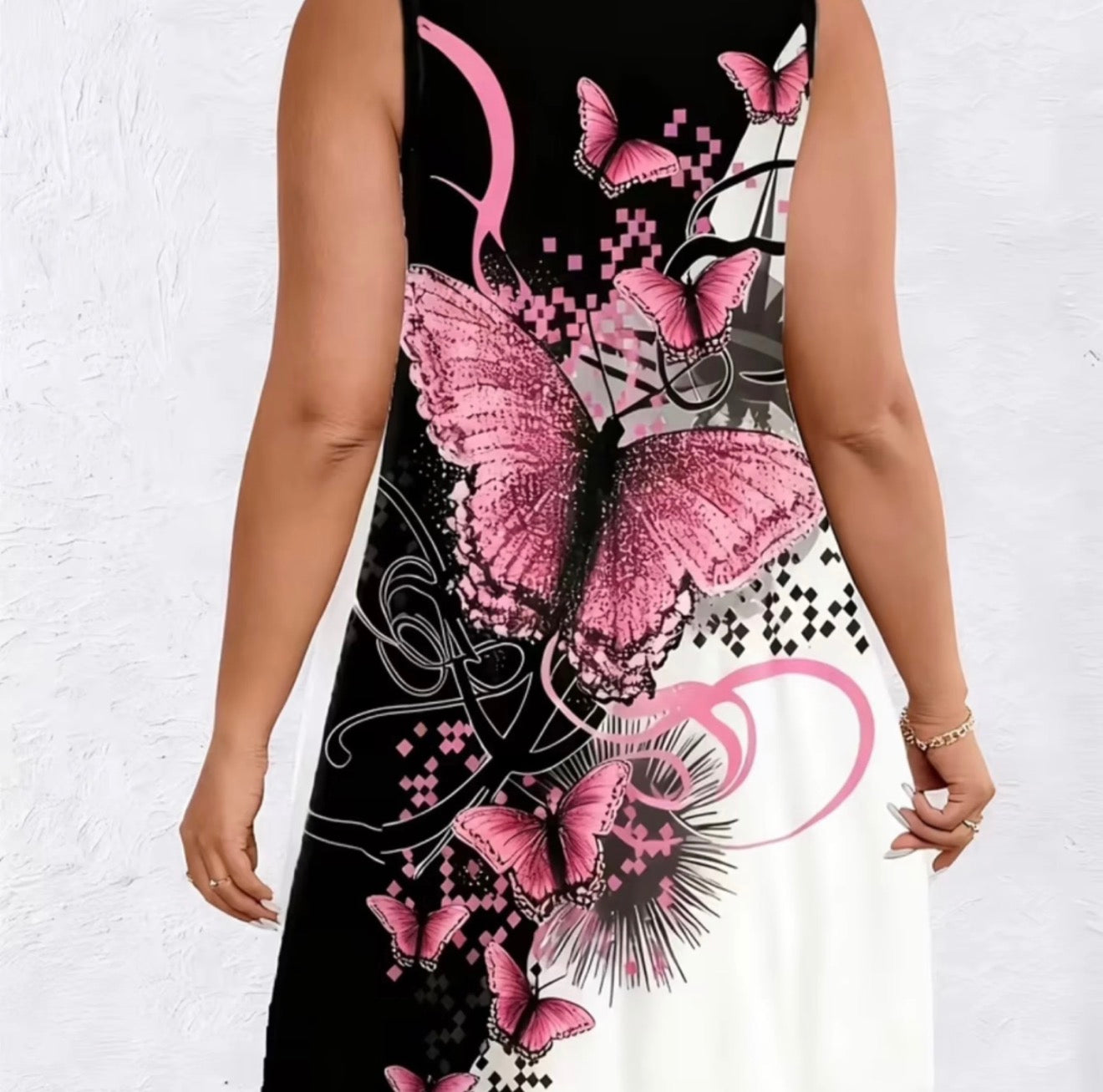 Butterfly plus size dress