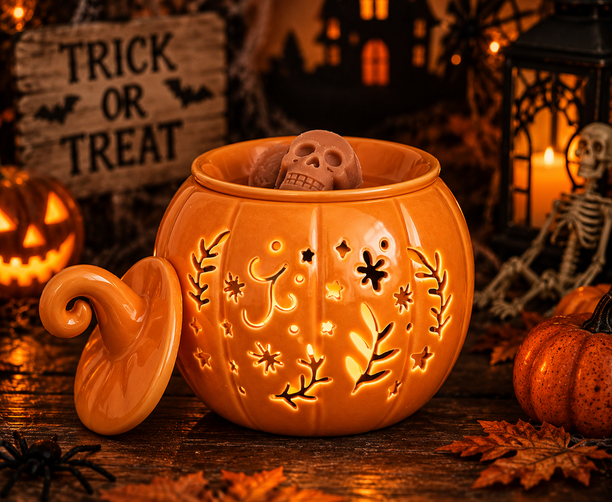 Pumpkin burner with Halloween scoops