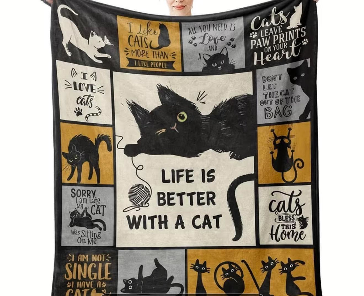 Life is better with a cat throw