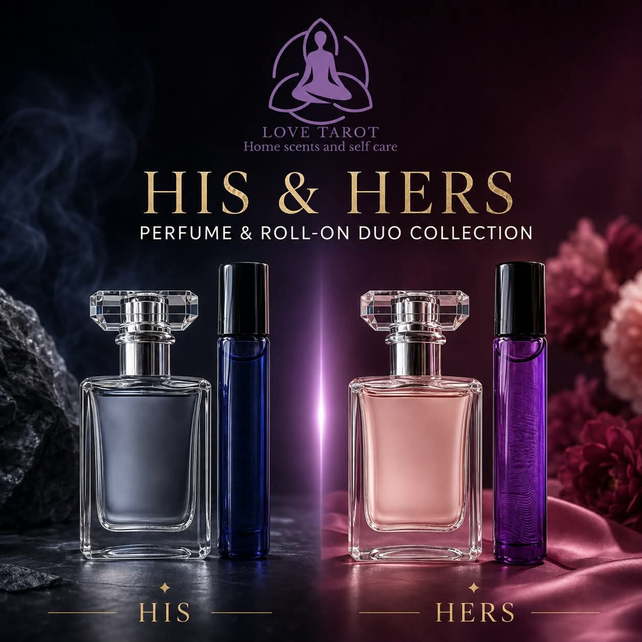 His & hers perfume & roll on duo set