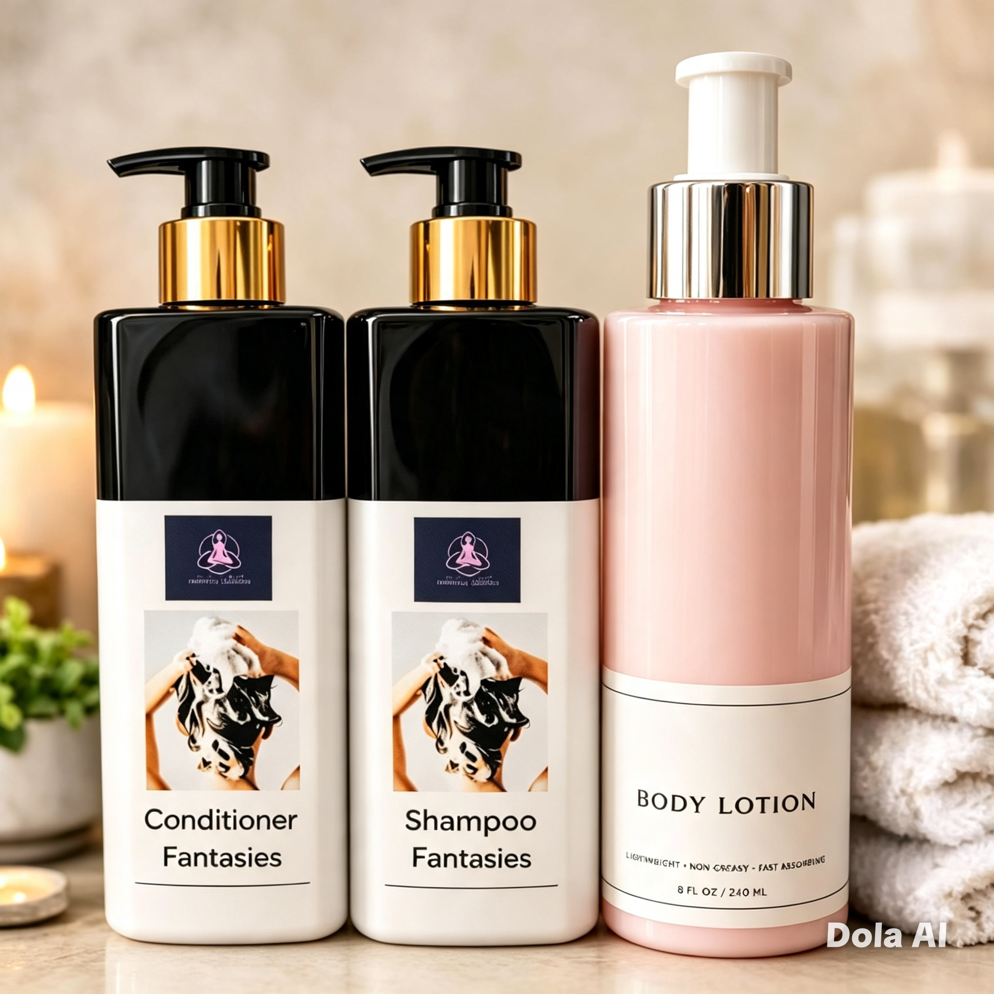 Shampoo conditioner & body lotion trio
